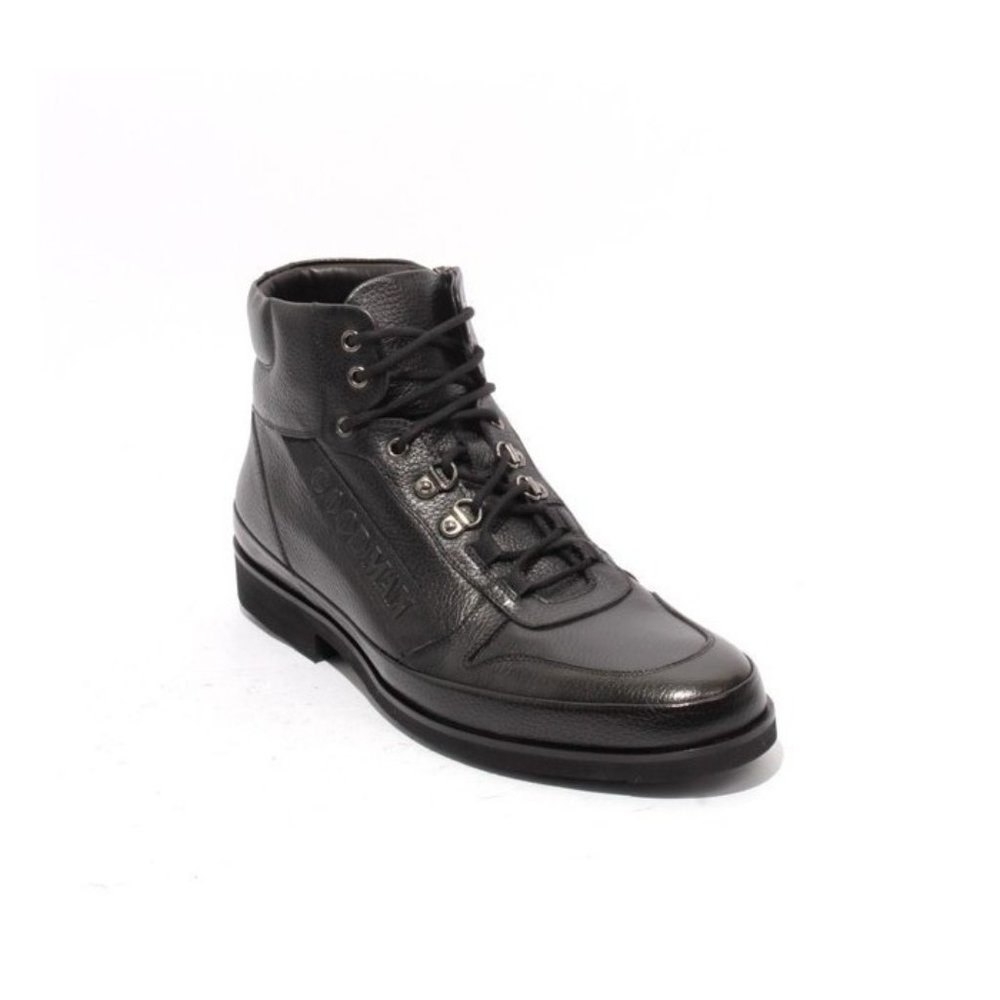 GoodMan 57668 Black Leather Lace Zip Fashion Sneakers Ankle Boots